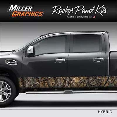 Camo  Hybrid  Hunting Camouflage Rocker Panel Decal Wrap Kit For Truck SUV • $79.99