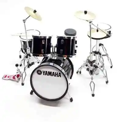 Miniature Drum Set 1:12 Black Star Plus Instrument Band Special Gift Figure Idea • $25.50