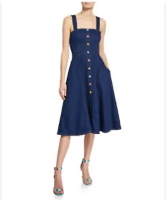 Shoshanna Olevia Button Front Denim Midi Dress Size 2 • $94.99