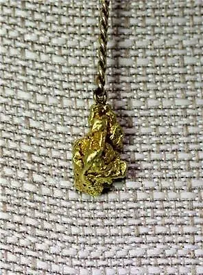 14K Gold Antique Watch Fob Chain & Natural Gold Nugget 14 1/4” – 8276 • $1385