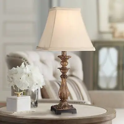 Alzano Traditional Accent Table Lamp 18  High Distressed Bronze Bedroom Bedside • $34.99