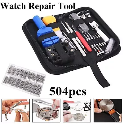 Watch Repair Tool Kit Back Case Opener Remover Spring Pin Bars Watchmaker 504pcs • $30.99