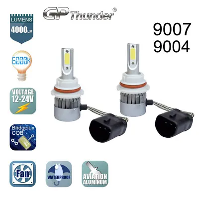 2x 9007 9004 HB5 CREE COB LED Headlight Kit Hi/Lo Power Bulbs 6000K HID • $14.90