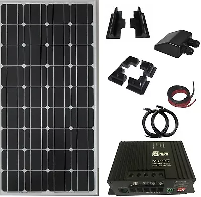 £229.99 • Buy 150W 12V Solar Panel Kit 12A MPPT Controller Battery Charger Motorhome LCD