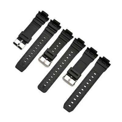 Black Resin Watch Strap For CASIO Sport Diving Watch Rubber Replacement Band • $8.22