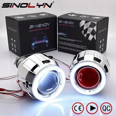 2.5 COB LED Angel Eyes Halo HID Bi-xenon Projector Lens Car Headlight Kit H4 H7 • $51.61