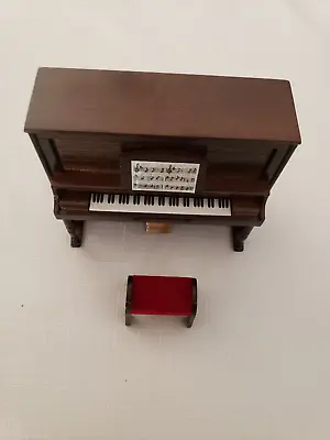 Vtg Dollhouse Miniature Wood Piano Stool With Music Furniture  5 Long By 4  High • $24.95