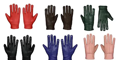 Ladies Leather Gloves Women Real Soft Fleece Lined Winter Casual Driving Warm • £6.17