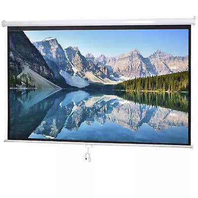 100 Inch 16:9 Manual Pull Down Projector Projection Screen Home Theater Movie • $51.58