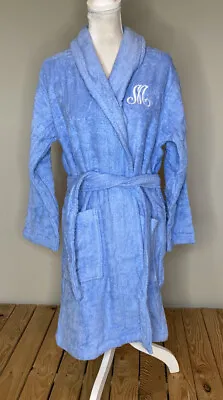 The Company Store NWT Women’s Short Monogrammed Robe Size XS Blue HG • $53.10