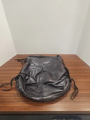 Francesco Biasia Womens Genuine Gray Patent Leather Hobo Style Shoulder Bag EUC • $37.99