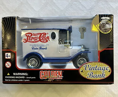 Golden Wheel Die Casting 1997 Vintage Bank Pepsi-Cola Wagon In Box Pre Owned • $9.87