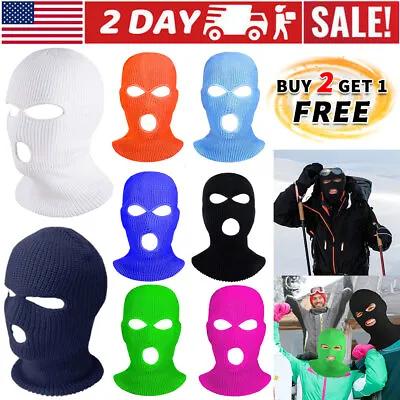 3 Hole Full Face Ski Mask Winter Cap Balaclava Hood Beanie Warm Tactical Hat US • $7.17