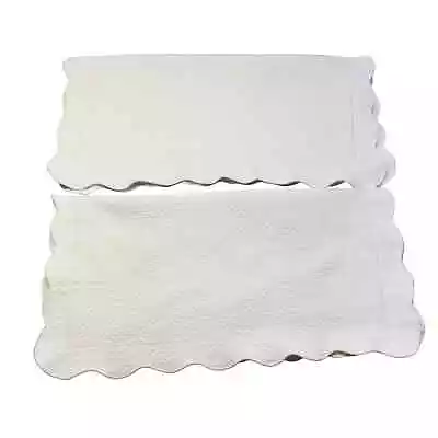 2-Domestications Euro Pillow Shams Matelasse W/Scalloped Flange Edge Portugal  • $39.95