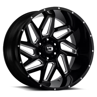 2 New  Gloss Black Milled Spokes Vision  Spyder 24x12 8-170  (64281) • $706