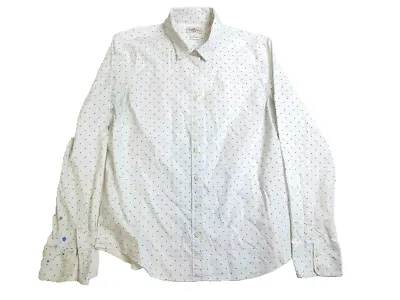 J Crew Shirt Womens Large Button Up Polkadot Collared Haberdashery Blouse Ladies • $18.04