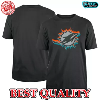 SALE!!_ Men's Miami Dolphins Logo 2024 Charcoal T-Shirt S-5XL Gift Fans • $22.99