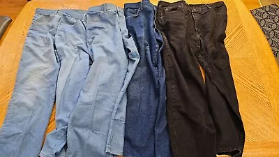 Lot Of 5 Pair Of Rangler Jeans Men's 38 X 29 Blue Black Denim Pants Work Utility • $25