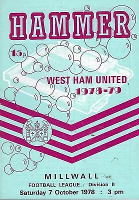 West Ham United V Millwall. • £1.99