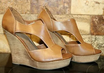 Women's Shoes Sandals Mossimo Tan 4.5  Wedge Zip Back Size 7.5 • $5