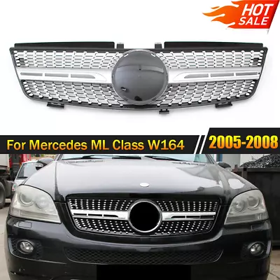 Dia-mond Front Grill Grille For Mercedes Benz ML Class W164 2005-08 ML350 ML500 • $62.23