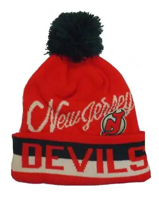 $7.53 • Buy New Jersey Devils Youth 8-20 OSFA CCM Red Green Pom Beanie Hat $20