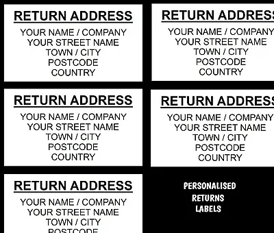 £2.65 • Buy Personalised Self Adhesive Pre Printed Sticky Return Address Labels On A4 Sheets