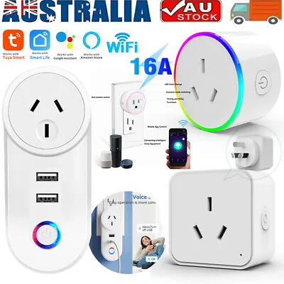 10A/16A Tuya WiFi/Zigbee Home Smart AU Plug Power Outlet Socket For Alexa Google • $46.89