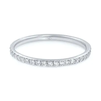 Micro Pave Delicate Diamond Eternity Band 18K White Gold 0.39cttw • $1233.99