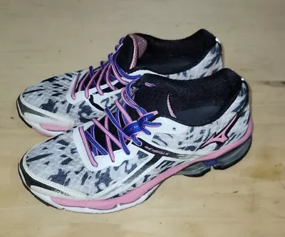 Mizuno Womens Shoes Sz 8.5 White Wave Creation 15 Pink Running Walking Athletic • $45