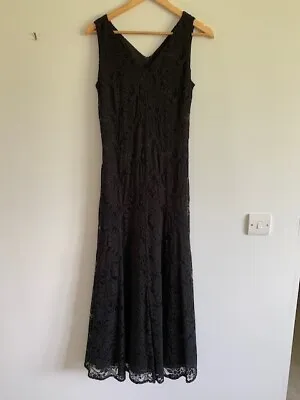 £5.99 • Buy Laura Ashley Long Lace Black Dress Size 14
