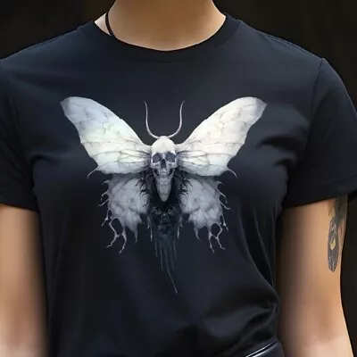 Moth Of The Macabre Gothic Elegance Goth Moth Skull Halloween Unisex T-Shirt • $18.99