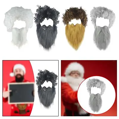 Hair And Beard Set Costume For Men Novelty Fancy Dress Mustache For Festive • £9.44