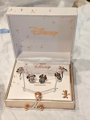 Disney Minnie Mouse Charm Sterling Silver Over Brass 9  Bracelet • $16.96