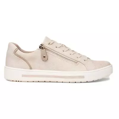 Jana Softline Womens Shoes Beige Adults Ladies Lace Up Zip Casual Jenny SIZE • £39.99