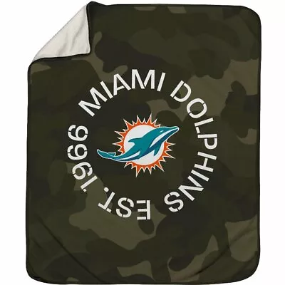Miami Dolphins NFL 70'' X 60'' Camo Ultra Fleece Throw Blanket - F42797743 • $64.95