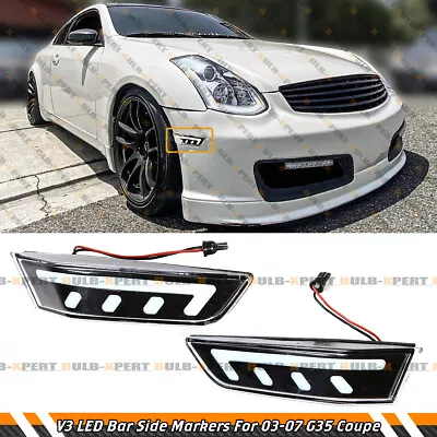 V3 Led White Bar Lens Bumper Side Marker Lamp Light For 03-07 Infiniti G35 Coupe • $31.99