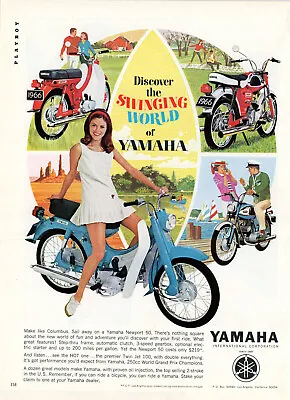 196 Original Yamaha Motorcycles Ad. Newport 50 And Twin Jet 100 Models Displayed • $6.99
