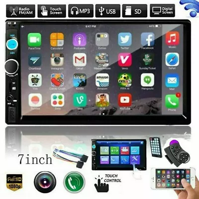 Car MP5 Player 7  Double 2DIN Bluetooth Touch Screen Stereo FM Radio USB AUX • $30.99