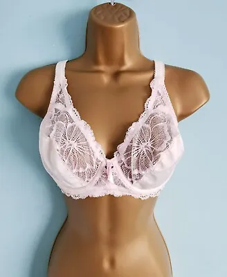 TRIUMPH Amour Spotlight Cream & Pink Lace Non-Padded Wired Bra UK 36D NEW • £19.99
