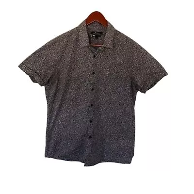 Marc Anthony Luxury Slim Fit Floral Button Up Short Sleeve Shirt Men's Medium • $18.75