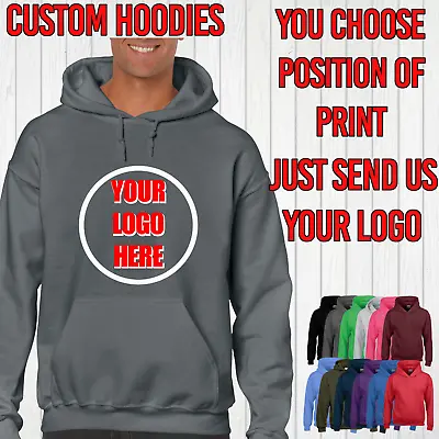 £10.99 • Buy Personalised Hoody Custom Hoodie Printing Logo Design Workwear Print Top