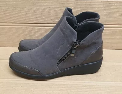 Cotton Traders Faux Leather Ankle Boots Double Zip Size 4 • £12