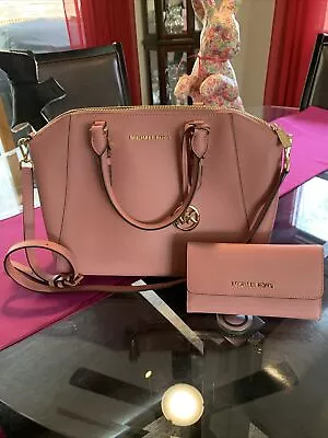 Michael Kors Ciara Satchel Antique Rose W/Matching Wallet • $75