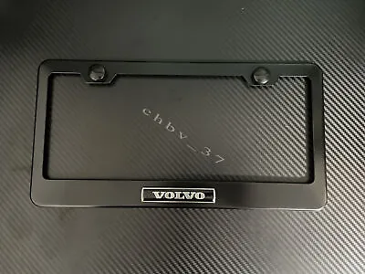 1x (silver/black) VOLVO 3D Emblem BLACK Stainless License Plate Frame RUST FREE • $22.79