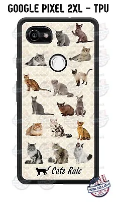  Cats Rule Cute Pet Animal Custom Design Phone Case For IPhone 12 Samsung Google • $16.95