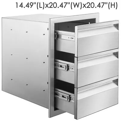 Outdoor Kitchen Cabinet Triple Door Stainless Steel Access Doors BBQ Grills USA • $264.57