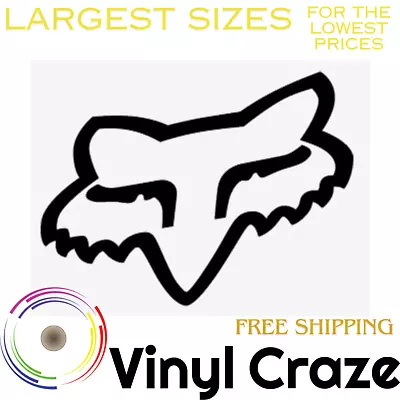 Sizes 3 -30  Fox Head Outline Vinyl Decal Moto Sticker Racing BMX MX FREE SHIP!! • $2.99
