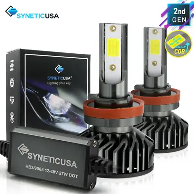 Syneticusa H11/H9/H8 LED Headlight COB Bulbs Conversion Kit Hi-Beam 6000K White • $24.22