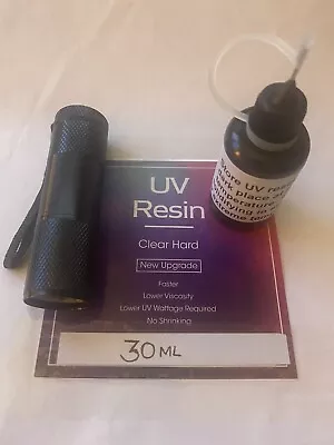 £11.49 • Buy 30GR Plastic Repair UV RESIN, Glue For Glass, Plastic -9 UV TORCH FREE BATTERIES